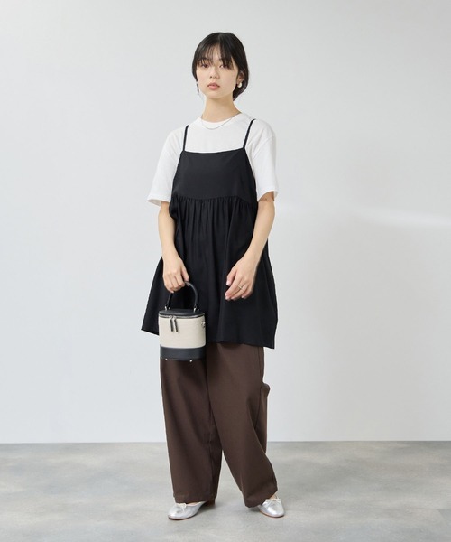 Mac-House(マックハウス)の「Free Nature ギャザーキャミチュニック×Tシャツ アンサンブル(アンサンブル・レディース・ブラック/ブラック系その他/ブラック系その他2/オレンジ・M/L)」の22枚目の写真