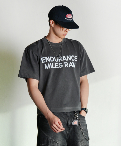 THE MILE(ザマイル)の「ガーメンツクロップエンデュランスクルーネック_PIGMENT D.GRAY(Tシャツ/カットソー・メンズ・その他・SMALL/MEDIUM/LARGE/X-LARGE)」の1枚目の写真
