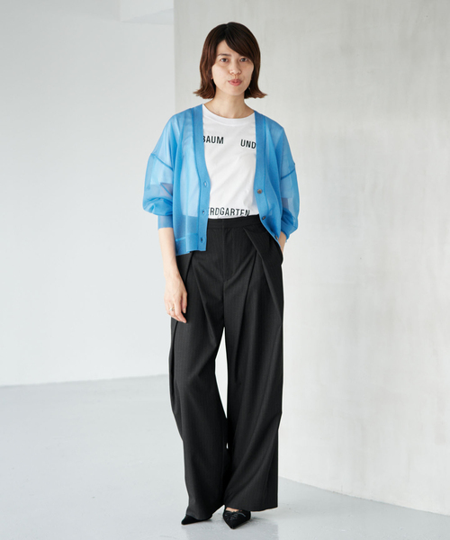 IENA(イエナ)の「《/手洗い可》ウールMIXタックワイドパンツ(その他パンツ・レディース・ネイビー/チャコールグレー/ブラウン・34/38/36)」の4枚目の写真
