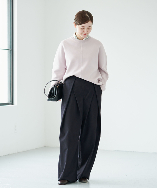 IENA(イエナ)の「《/手洗い可》ウールMIXタックワイドパンツ(その他パンツ・レディース・ネイビー/チャコールグレー/ブラウン・34/38/36)」の6枚目の写真
