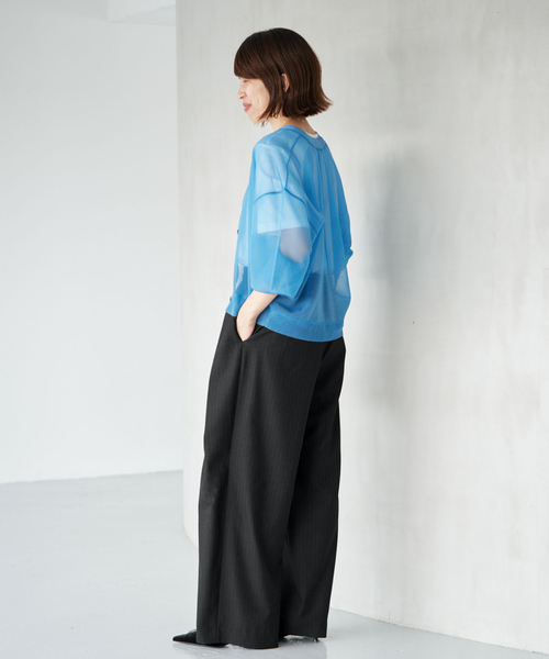 IENA(イエナ)の「《/手洗い可》ウールMIXタックワイドパンツ(その他パンツ・レディース・ネイビー/チャコールグレー/ブラウン・34/38/36)」の13枚目の写真