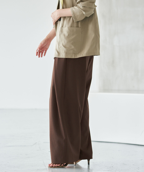 IENA(イエナ)の「《/手洗い可》ウールMIXタックワイドパンツ(その他パンツ・レディース・ネイビー/チャコールグレー/ブラウン・34/38/36)」の16枚目の写真