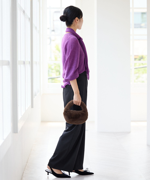 IENA(イエナ)の「《手洗い可》ウールMIXタックワイドパンツ(その他パンツ・レディース・ネイビー/チャコールグレー/ブラウン・34/38/36)」の22枚目の写真