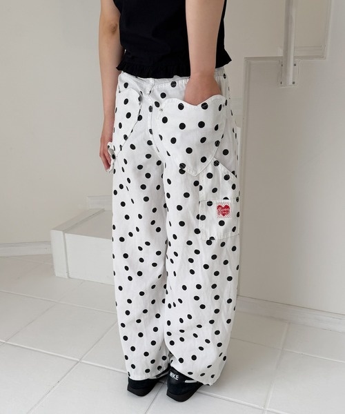 frunco(フランコ)の「ハートポケットポルカドットバレルレッグパンツ(その他パンツ・レディース・ホワイト・FREE)」の9枚目の写真