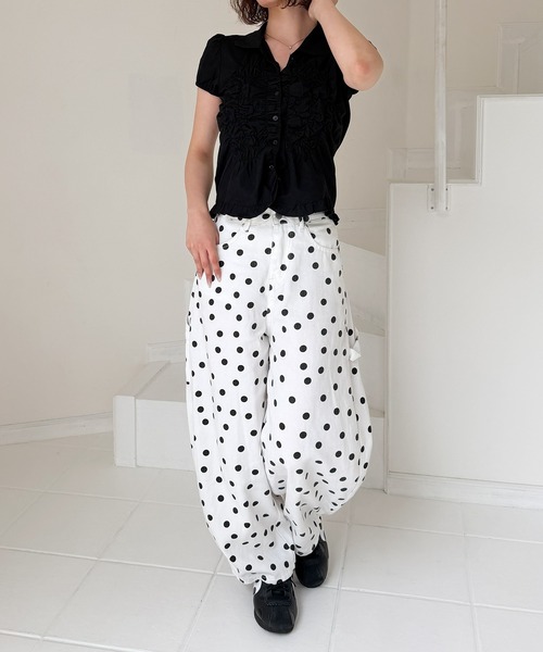 frunco(フランコ)の「ハートポケットポルカドットバレルレッグパンツ(その他パンツ・レディース・ホワイト・FREE)」の10枚目の写真