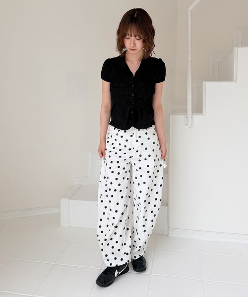 frunco(フランコ)の「ハートポケットポルカドットバレルレッグパンツ(その他パンツ・レディース・ホワイト・FREE)」の12枚目の写真