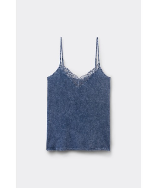 Intimissimi(インティミッシミ)の「"Denim Romance" コットン&レース トップス(キャミソール・レディース・ライトインディゴブルー・S/M)」の6枚目の写真