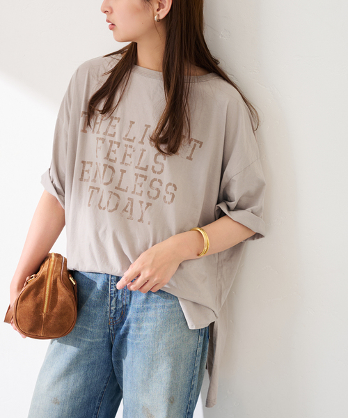 FRAMeWORK(フレームワーク)の「ステンシルロゴBIGT-SHIRT(Tシャツ/カットソー・レディース・ホワイト/ベージュ・FREE)」の2枚目の写真