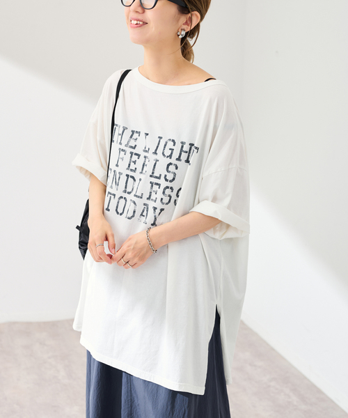 FRAMeWORK(フレームワーク)の「ステンシルロゴBIGT-SHIRT(Tシャツ/カットソー・レディース・ホワイト/ベージュ・FREE)」の9枚目の写真