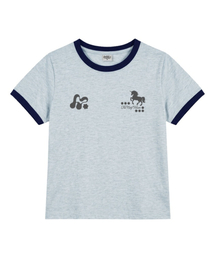 MORF シンボル ユニコーン リンガー 半袖 Tシャツ メランジブルー