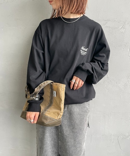 NANGA（ナンガ）の「[NANGA/ナンガ] 別注 ドローコード付き バックプリントロンT（Tシャツ/カットソー・レディース・ホワイト/ブラック・L/M/S）」の17枚目の写真