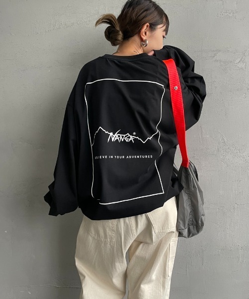 NANGA（ナンガ）の「【WEB先行予約】[NANGA/ナンガ] 別注 ドローコード付き バックプリントロンT（Tシャツ/カットソー・レディース・ホワイト/ブラック・L/M/S）」の13枚目の写真