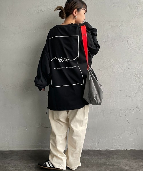 NANGA（ナンガ）の「【WEB先行予約】[NANGA/ナンガ] 別注 ドローコード付き バックプリントロンT（Tシャツ/カットソー・レディース・ホワイト/ブラック・L/M/S）」の21枚目の写真