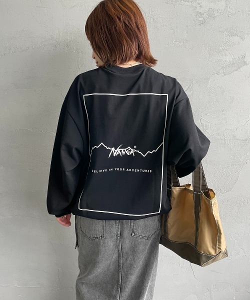 NANGA（ナンガ）の「[NANGA/ナンガ] 別注 ドローコード付き バックプリントロンT（Tシャツ/カットソー・レディース・ホワイト/ブラック・L/M/S）」の19枚目の写真