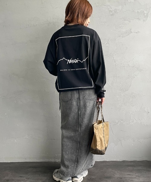 NANGA（ナンガ）の「[NANGA/ナンガ] 別注 ドローコード付き バックプリントロンT（Tシャツ/カットソー・レディース・ホワイト/ブラック・L/M/S）」の22枚目の写真