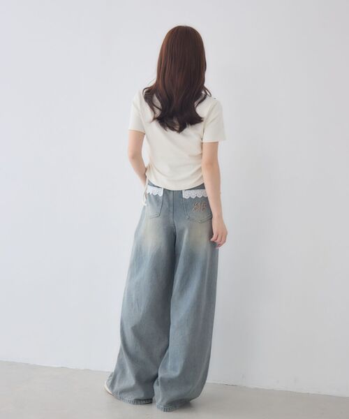 ems excite(エムズエキサイト)の「レイヤードサイドドロストカットソー(Tシャツ/カットソー・レディース・ダークブルー/チャコールグレー/ナチュラル・FREE)」の12枚目の写真