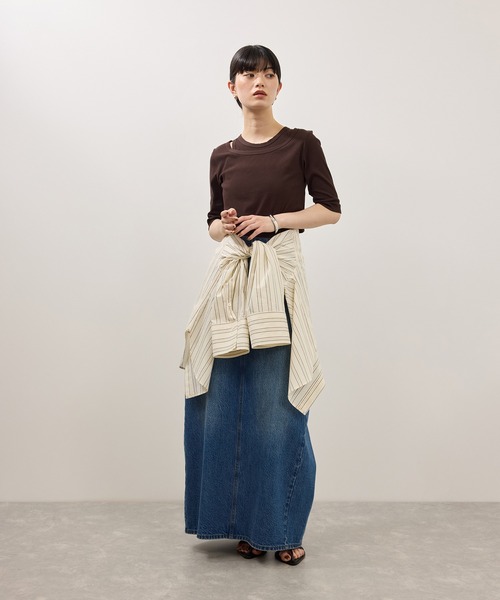ADAM ET ROPE'（アダムエロペ）の「NALIYAショートシャツ（シャツ/ブラウス・レディース・キナリ/ブラウン系その他・FREE）」の3枚目の写真