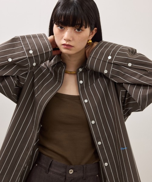 ADAM ET ROPE'（アダムエロペ）の「NALIYAショートシャツ（シャツ/ブラウス・レディース・キナリ/ブラウン系その他・FREE）」の7枚目の写真