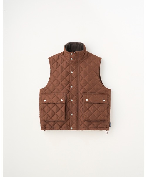 Traditional Weatherwear(トラディショナルウェザーウェア)の「ELGIN QUILTED VEST(ベスト・メンズ・ブラック×ブラック/ブラウン・36/38)」の2枚目の写真