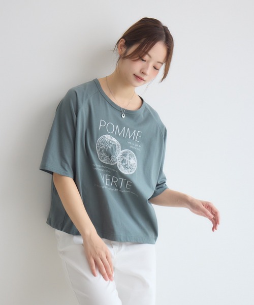 KATHARINE ROSS(キャサリンロス)の「POMMEVETRE刺繍Tシャツ(Tシャツ/カットソー・レディース・グリーン/オフホワイト・FREE)」の16枚目の写真