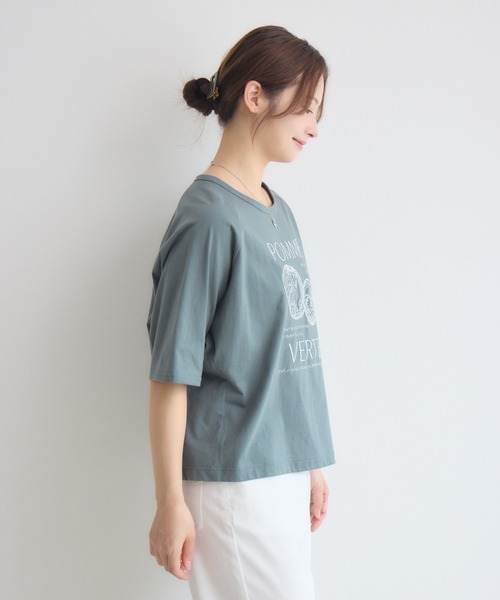 KATHARINE ROSS(キャサリンロス)の「POMMEVETRE刺繍Tシャツ(Tシャツ/カットソー・レディース・グリーン/オフホワイト・FREE)」の17枚目の写真