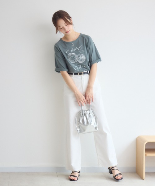 KATHARINE ROSS(キャサリンロス)の「POMMEVETRE刺繍Tシャツ(Tシャツ/カットソー・レディース・グリーン/オフホワイト・FREE)」の21枚目の写真