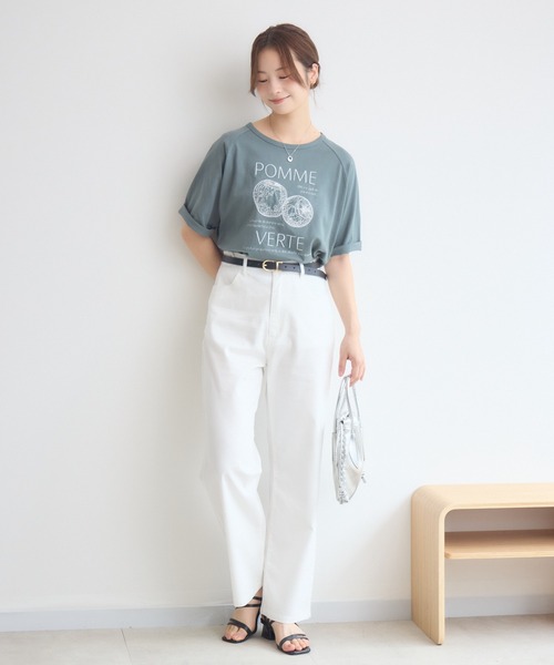 KATHARINE ROSS(キャサリンロス)の「POMMEVETRE刺繍Tシャツ(Tシャツ/カットソー・レディース・グリーン/オフホワイト・FREE)」の22枚目の写真