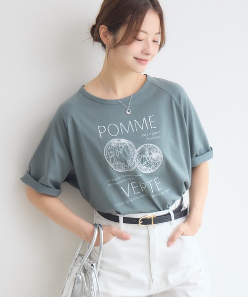 KATHARINE ROSS(キャサリンロス)の「POMMEVETRE刺繍Tシャツ(Tシャツ/カットソー・レディース・グリーン/オフホワイト・FREE)」の20枚目の写真