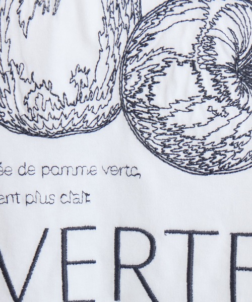 KATHARINE ROSS(キャサリンロス)の「POMMEVETRE刺繍Tシャツ(Tシャツ/カットソー・レディース・グリーン/オフホワイト・FREE)」の5枚目の写真