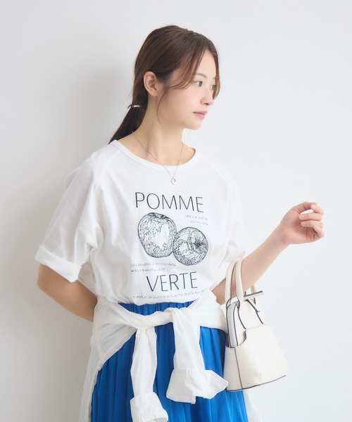 KATHARINE ROSS(キャサリンロス)の「POMMEVETRE刺繍Tシャツ(Tシャツ/カットソー・レディース・グリーン/オフホワイト・FREE)」の6枚目の写真