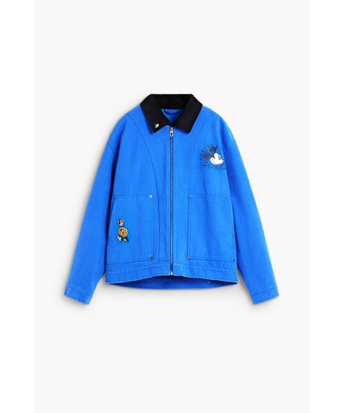 Desigual(デシグアル)の「ミッキー バックプリント ワーク ジャケット Disney【2026-2027年秋冬新作】(テーラードジャケット・メンズ・ブルー・M/S/L)」の2枚目の写真