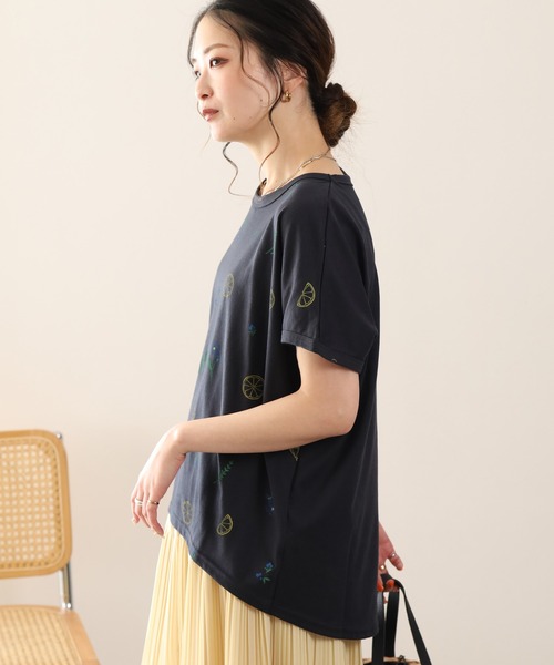 FUNALIVE(ファンアライブ)の「前身レモンプリントプルオーバー 半袖(Tシャツ/カットソー・レディース・チャコールグレー/ミント/オフホワイト・L/M)」の10枚目の写真