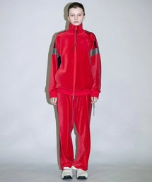 【my beautiful landlet】 COTTON VELOUR TRACK FLARE PANTS