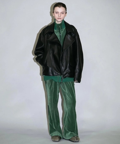 my beautiful landlet（マイビューティフルランドレット）の「【my beautiful landlet】 COTTON VELOUR TRACK FLARE PANTS（その他パンツ・メンズ・ネイビー/レッド/グリーン・1/0）」の8枚目の写真