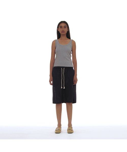 PARTIMENTO WOMEN（パルティメントウィメン）の「PWC ボタンメッシュショーツ_8カラー（その他パンツ・レディース・コーラル/ダークネイビー/プラム/ライトグレー/スカイブルー/パープル/ブルー/ブラウン・SMALL/MEDIUM/LARGE）」の5枚目の写真