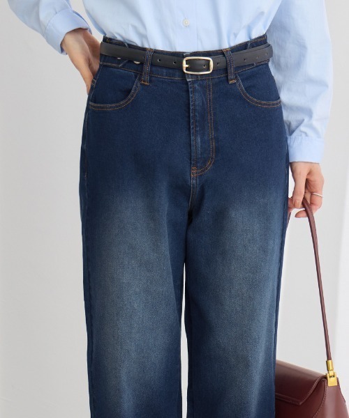 Viola e Viola（ヴィオラエヴィオラ）の「あったか裏起毛　隠しゴムストレートパンツ（デニムパンツ・レディース・ライトブルー/ネイビー/ダークネイビー・LL/M/L）」の17枚目の写真