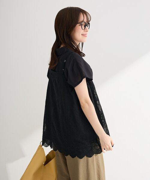 Green Parks(グリーンパークス)の「SET2点刺しゅうキャミ+シャツ(シャツ/ブラウス・レディース・ブラウン/オフホワイト/ブラック・FREE)」の21枚目の写真