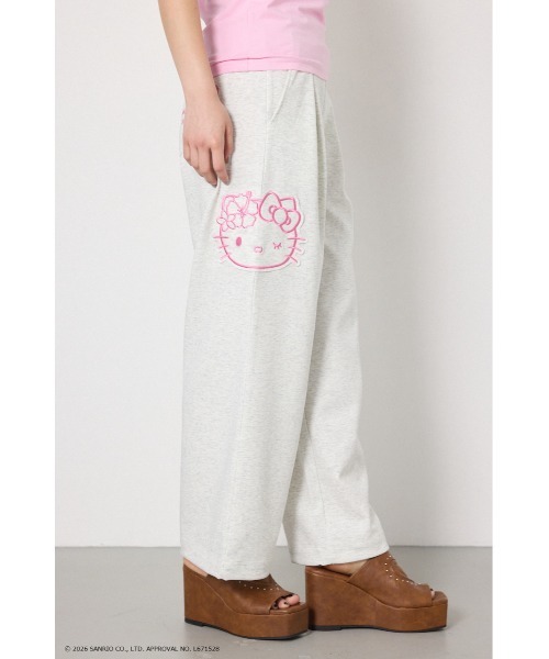 RODEO CROWNS WIDE BOWL（ロデオクラウンズワイドボウル）の「(HELLOKITTY)アップリケスウェットパンツ（スウェットパンツ・レディース・グレー×ホワイト/ブラック/グリーン系その他・LARGE/MEDIUM）」の16枚目の写真