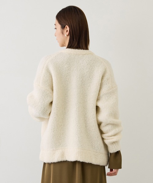 ROPE'(ロペ)の「接結バブルニットジップカーディガン(カーディガン/ボレロ・レディース・オフホワイト/ダークブラウン・FREE)」の15枚目の写真