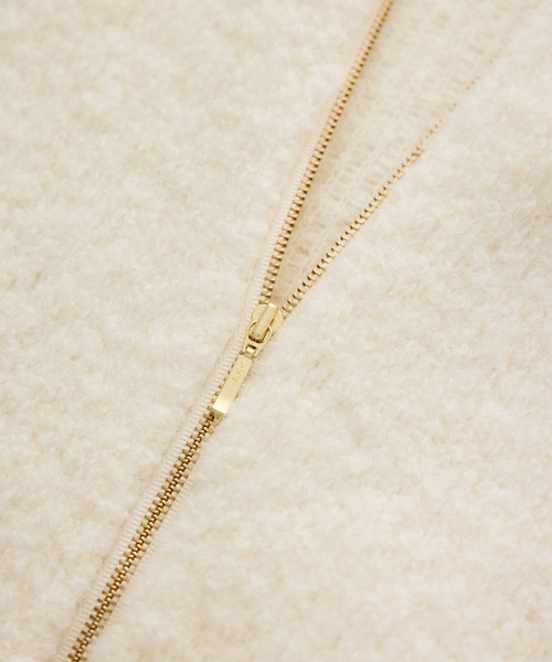 ROPE'(ロペ)の「接結バブルニットジップカーディガン(カーディガン/ボレロ・レディース・オフホワイト/ダークブラウン・FREE)」の13枚目の写真