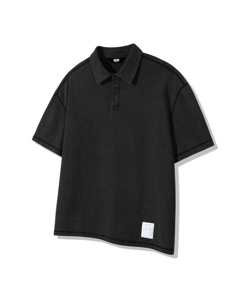 TRILLION(トリリオン)の「ピグメントオーバーロックパッチピケ半袖Tシャツ_3カラー(Tシャツ/カットソー・レディース・ブルー/ブラウン/チャコール・X-LARGE/LARGE/MEDIUM)」の2枚目の写真
