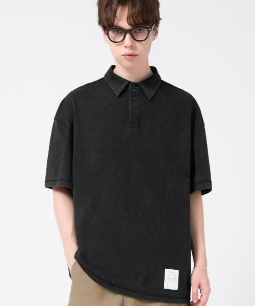 TRILLION(トリリオン)の「ピグメントオーバーロックパッチピケ半袖Tシャツ_3カラー(Tシャツ/カットソー・レディース・ブルー/ブラウン/チャコール・X-LARGE/LARGE/MEDIUM)」の10枚目の写真