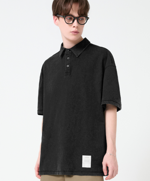 TRILLION(トリリオン)の「ピグメントオーバーロックパッチピケ半袖Tシャツ_3カラー(Tシャツ/カットソー・レディース・ブルー/ブラウン/チャコール・X-LARGE/LARGE/MEDIUM)」の11枚目の写真