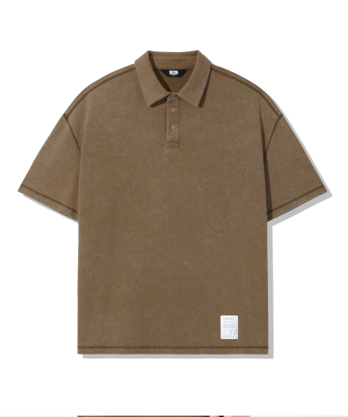 TRILLION(トリリオン)の「ピグメントオーバーロックパッチピケ半袖Tシャツ_3カラー(Tシャツ/カットソー・レディース・ブルー/ブラウン/チャコール・X-LARGE/LARGE/MEDIUM)」の12枚目の写真
