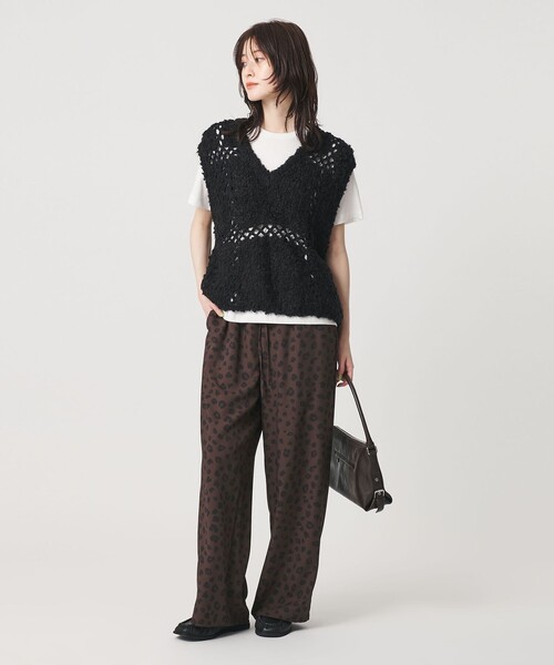 BEAUTY&YOUTH UNITED ARROWS(ビューティーアンドユースユナイテッドアローズ)の「ポリエステルブレンド レオパード イージーワイドパンツ(その他パンツ・レディース・ナチュラル/ダークブラウン・S/M)」の8枚目の写真