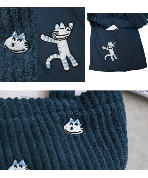 KOBE LETTUCE（コウベレタス）の「[ 11ぴきのねこコラボ ] 刺繍ミニトートバッグ（トートバッグ・レディース・アイボリー/ピンク/ネイビー・F）」の15枚目の写真