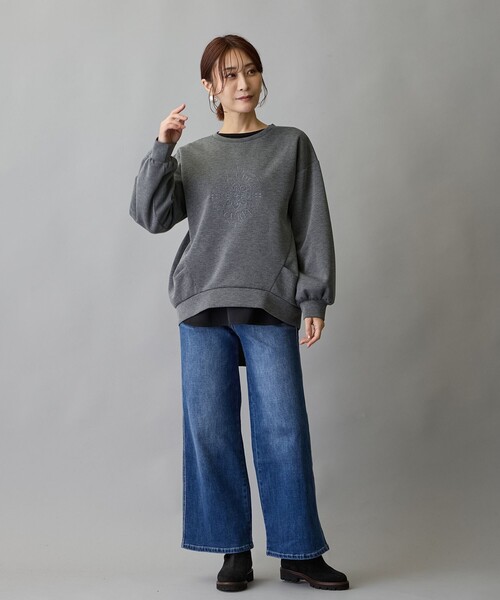 WALDO(ウォルド)の「モチーフ刺繍入りダンボールプルオーバー(その他トップス・レディース・ネイビー/ベージュ/チャコールグレー・FREE)」の10枚目の写真