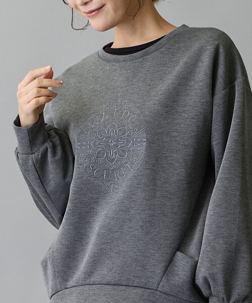 WALDO(ウォルド)の「モチーフ刺繍入りダンボールプルオーバー(その他トップス・レディース・ネイビー/ベージュ/チャコールグレー・FREE)」の12枚目の写真