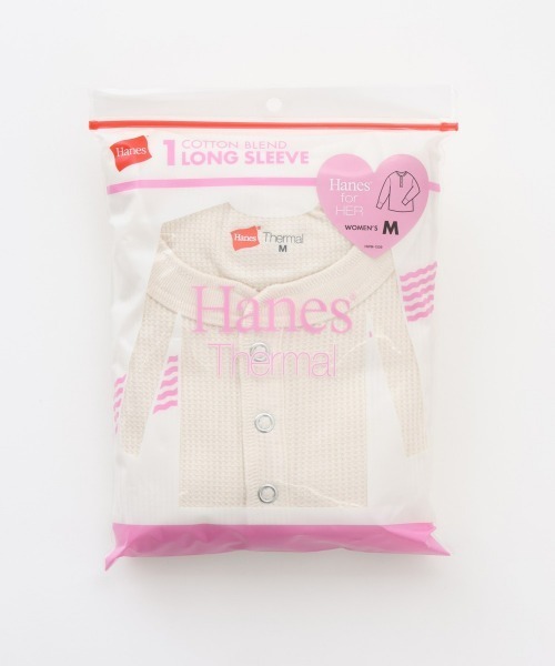 HANES(ヘインズ)の「【Hanes/ヘインズ】レディース Thermal for HER ヘンリーネックTシャツ(Tシャツ/カットソー・レディース・レッド/オフホワイト/グレー系・LARGE/MEDIUM)」の16枚目の写真