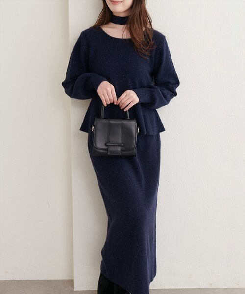 natural couture（ナチュラルクチュール）の「〈セットアップ可〉ジャガード柄編みニットTOPS（ニット/セーター・レディース・ブラウン/ピンク/オフホワイト/ブラック/ネイビー・FREE）」の9枚目の写真